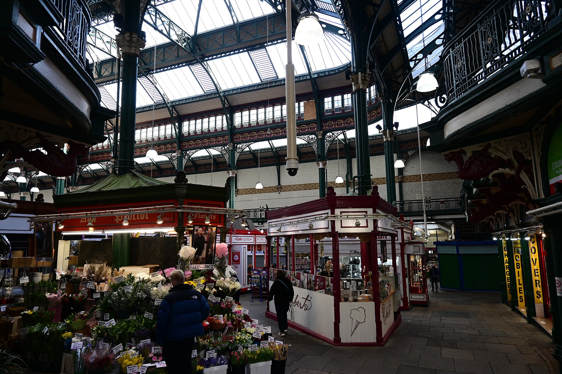 The ornate interior of Leeds Kirkgate Market