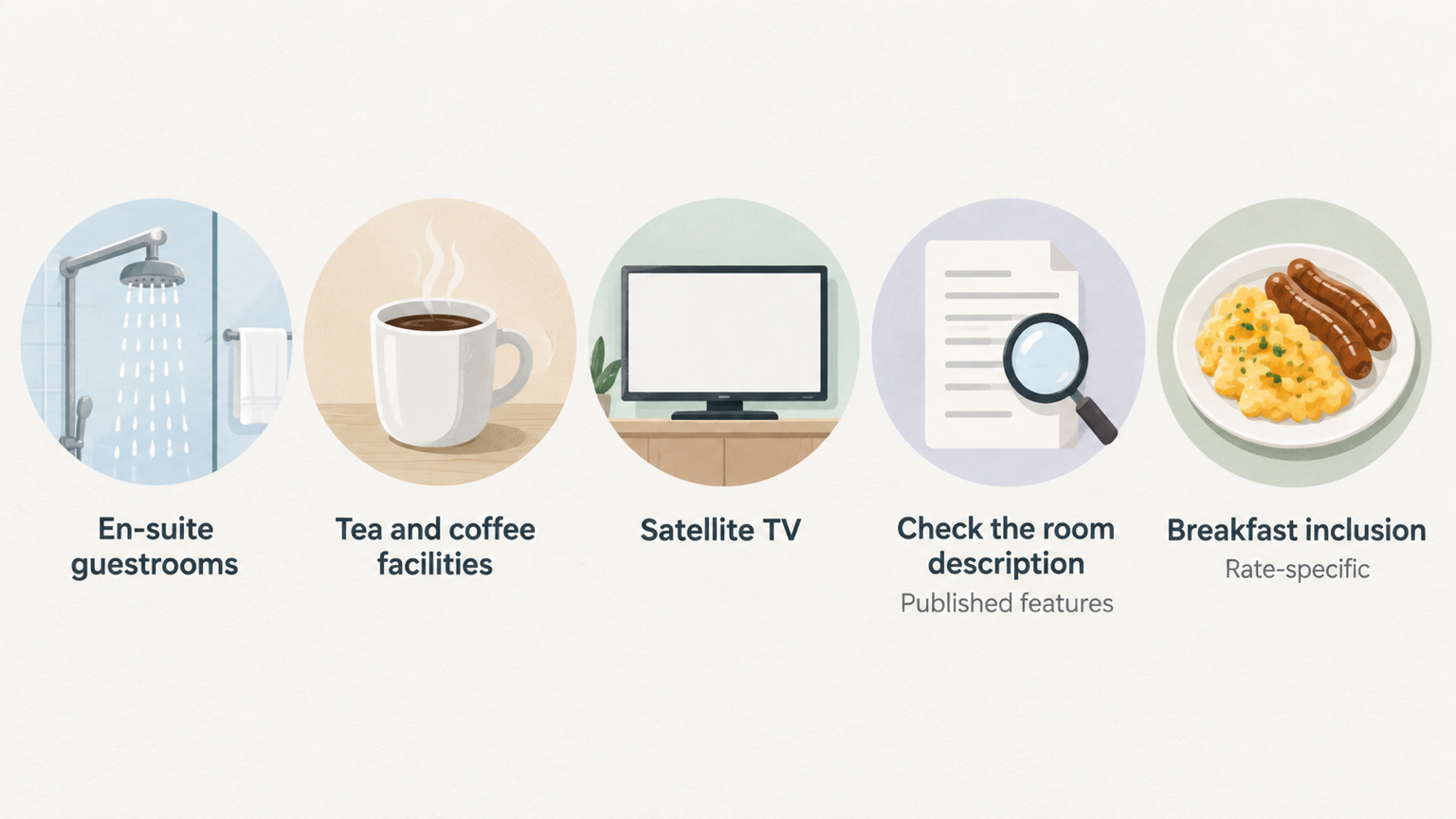Provide a visual anchor for the listed guestroom facilities.