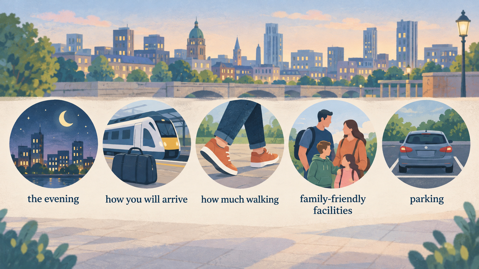 Introduce the four Leeds stay-area contexts stated in the article without ranking them.